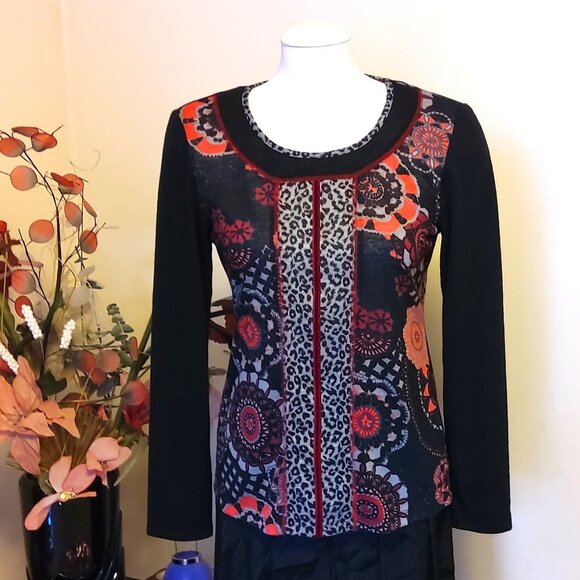 NWOT Zoe Women’s Multi Color Print Lightweight Long Sleeve Knit Cardigan Sweater - Picture 1 of 7